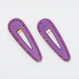 Crystal Teardrop Clip in Grape