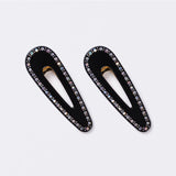 Crystal Teardrop Clip in Noir