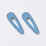 Crystal Teardrop Clip in Denim