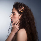 Crystal Teardrop Clip in Pink Tortoise