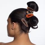 Crystal Teardrop Clip in Tangerine