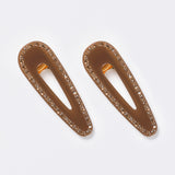 Crystal Teardrop Clip in Mocha