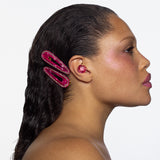 Crystal Teardrop Clip in Pink Punch